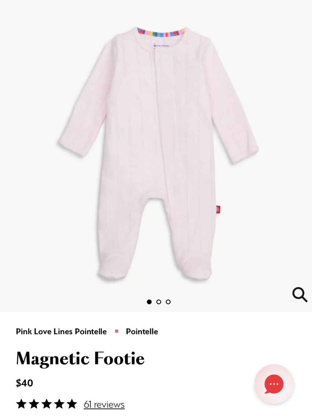 Magnetic Me Pink Love Lines Pointelle